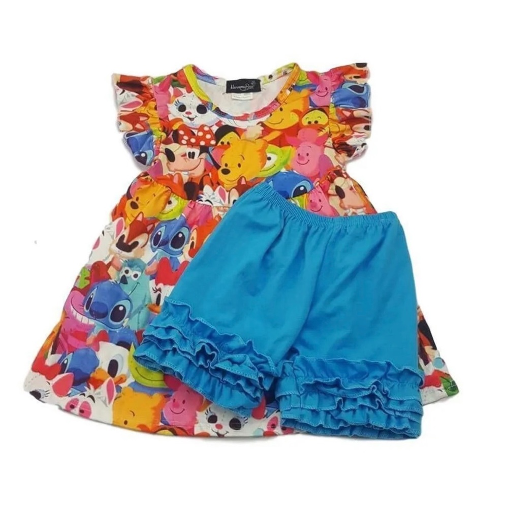 Boutique Harmony Bee 10-12 Disney Inspired Shortie Shorts Tunic Set 5XL Pooh Cat